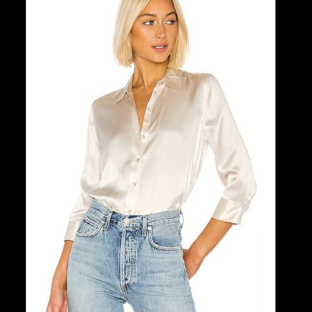 L'AGENCE Dani Blouse Champagne Size L